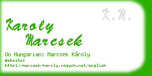 karoly marcsek business card