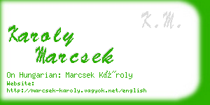 karoly marcsek business card
